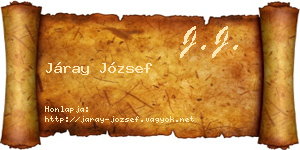 Járay József névjegykártya